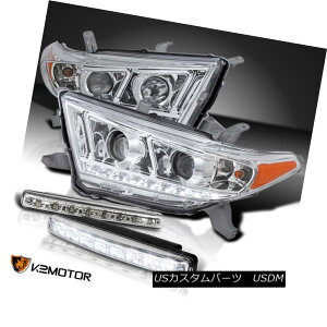 إåɥ饤 For 2011-2013 Highlander Clear Projector SMD Headlights+8 White LED DRL Lamps 2011-2013ϥꥢץSMDإåɥ饤+ 8ĤLED DRL