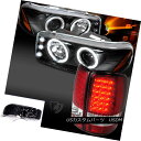 ヘッドライト 00-06 GMC Yukon XL Denali Black Halo Projector Headlight+Red LED Tail Lamp 00-06 GMC Yukon XLデナリブラックハロープロジェクターヘッドライト+レッドLEDテールランプ(2)