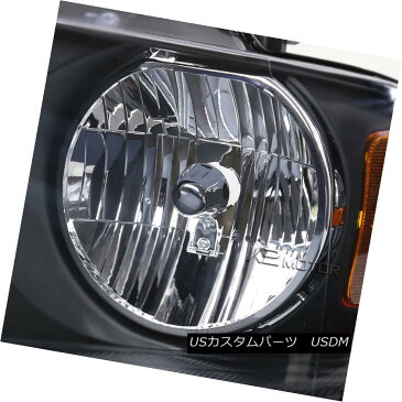 ヘッドライト 04-08 Ford F150 Pickup Euro Black Clear Headlights+LED Tail Brake Lamps 04-08 Ford F150ピックアップユーロブラッククリアヘッドライト+ LEDテールブレーキランプ