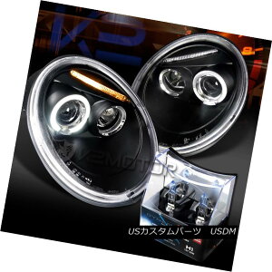 إåɥ饤 For 98-05 VW Beetle S Black Halo LED Projector Headlight+H1 Halogen Bulbs 98-05 VWӡȥ륺S֥åϥLEDץإåɥ饤+ H1ϥ󡦥Х