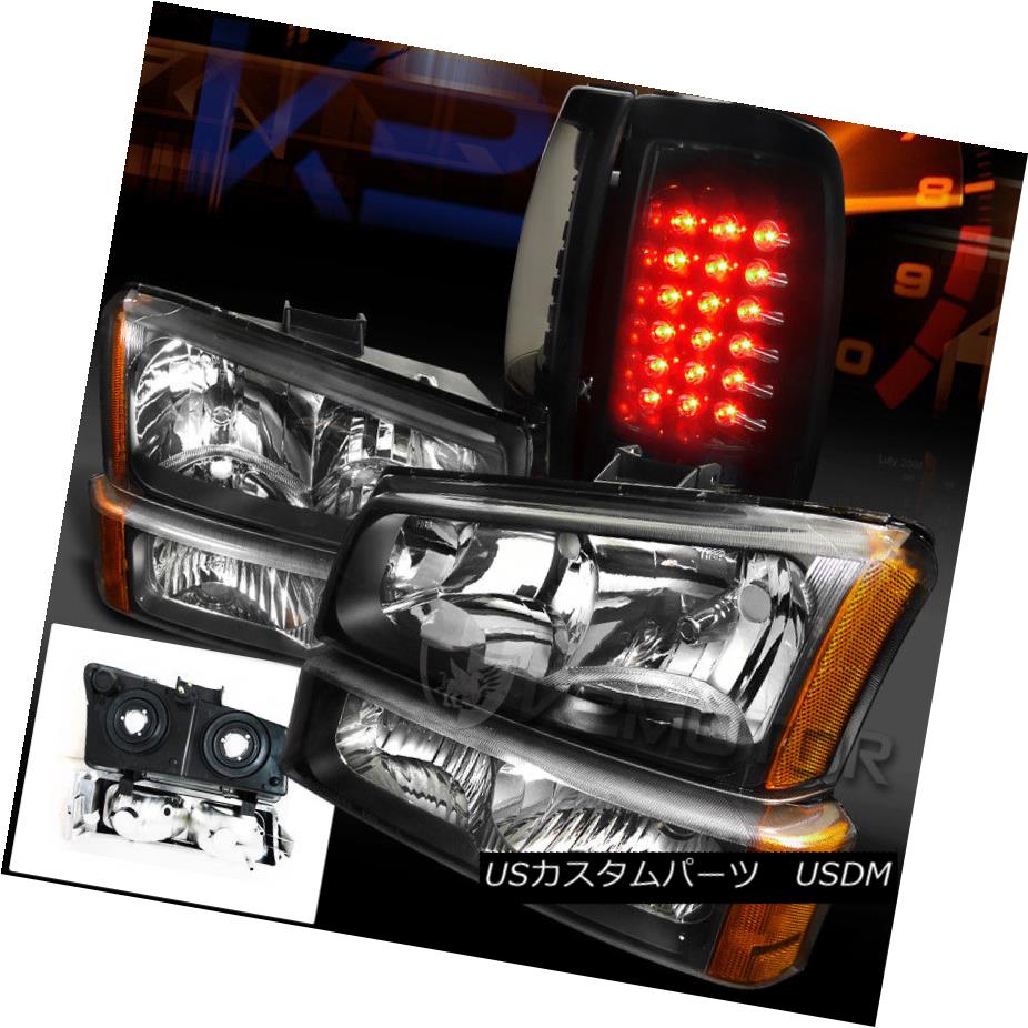 ヘッドライト 2003-2006 Chevy Silverado Headlights+Bumper Lamps+Glossy Black Led Tail Lights 2003-2006 Chevy Silveradoヘッドライト+ Bum 、ランプごとに+光沢のある黒色のLedテールライト