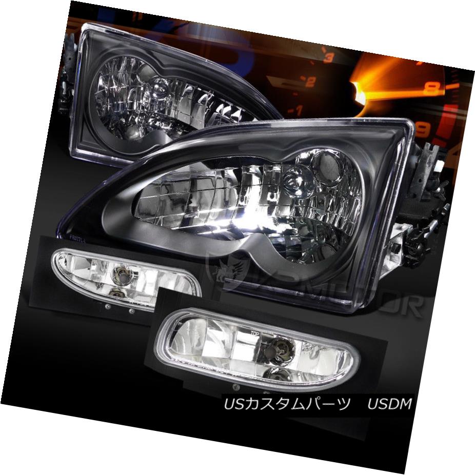 إåɥ饤 Ford 94-98 Mustang Black Crystal Headlights+Clear Bumper Fog Lamps ե94-98ॹ󥰥֥åꥹإåɥ饤+꡼ arХѡե