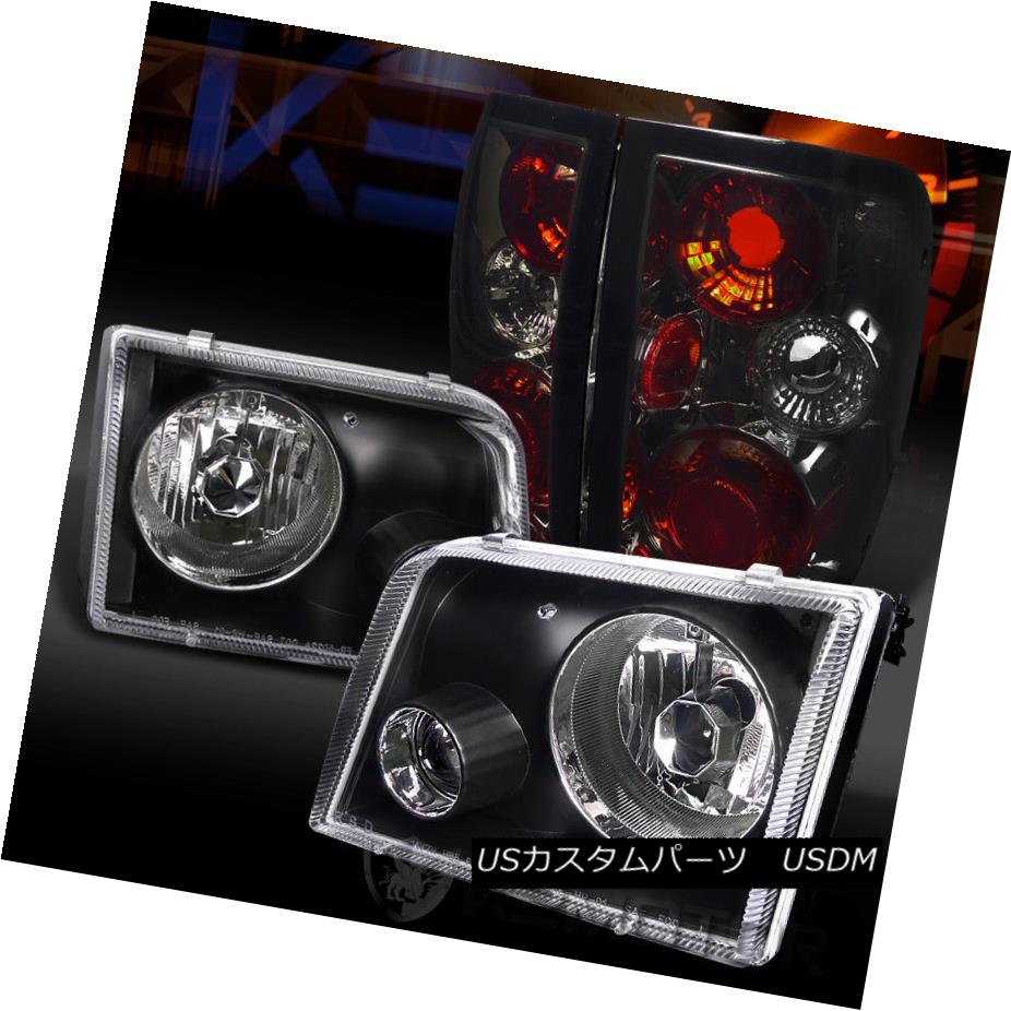 ヘッドライト 93-97 Ford Ranger Black Projector Headlights+Smoke Tail Brake Lamps 93-97 Ford Rangerブラックプロジェクターヘッドライト+スモーキー keテールブレーキランプ
