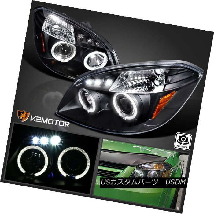 ヘッドライト 05-10 Chevy Cobalt 2Dr 07-09 Pontiac G5 LED Projector Headlights Black Pair 05-10シボレーコバルト2Dr 07-09ポンティアックG5 LEDプロジェクターヘッドライトブラックペア