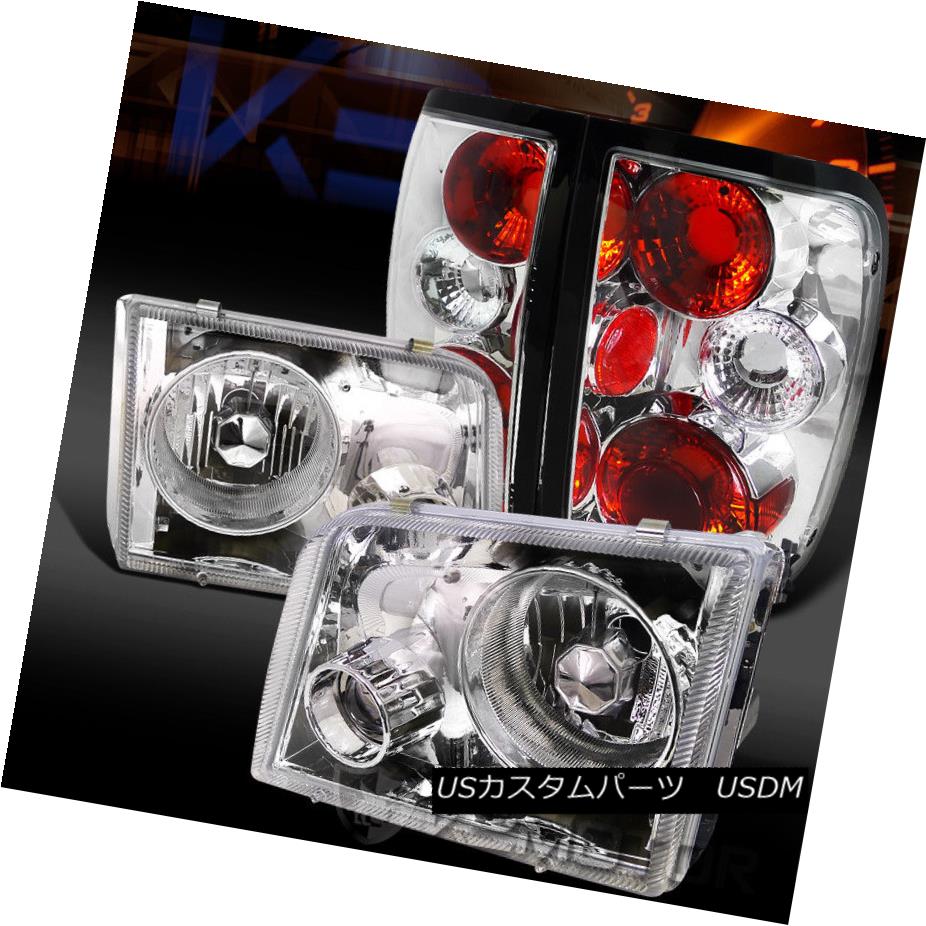 ヘッドライト 93-97 Ford Ranger Chrome Projector Headlights Clear Tail Brake Lamps 93-97 Ford Rangerクロームプロジェクターヘッドライト Cle arテールブレーキランプ