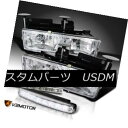 ヘッドライト Chrome 88-98 Chevy C/K Pick Up Sierra Headlight+8-LED Bumper Fog Lights D...