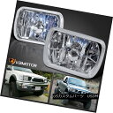 ヘッドライト 7X6 H4 Sealed Beam Lamps Chrome Crystal Headlights Conversion Kit 7X6 H4密...