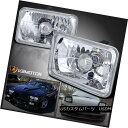 ヘッドライト 4X6 Chrome Sealed Beam H4 Headlights Square Lamps Pair 4X6クロームシールドビームH4ヘッ...