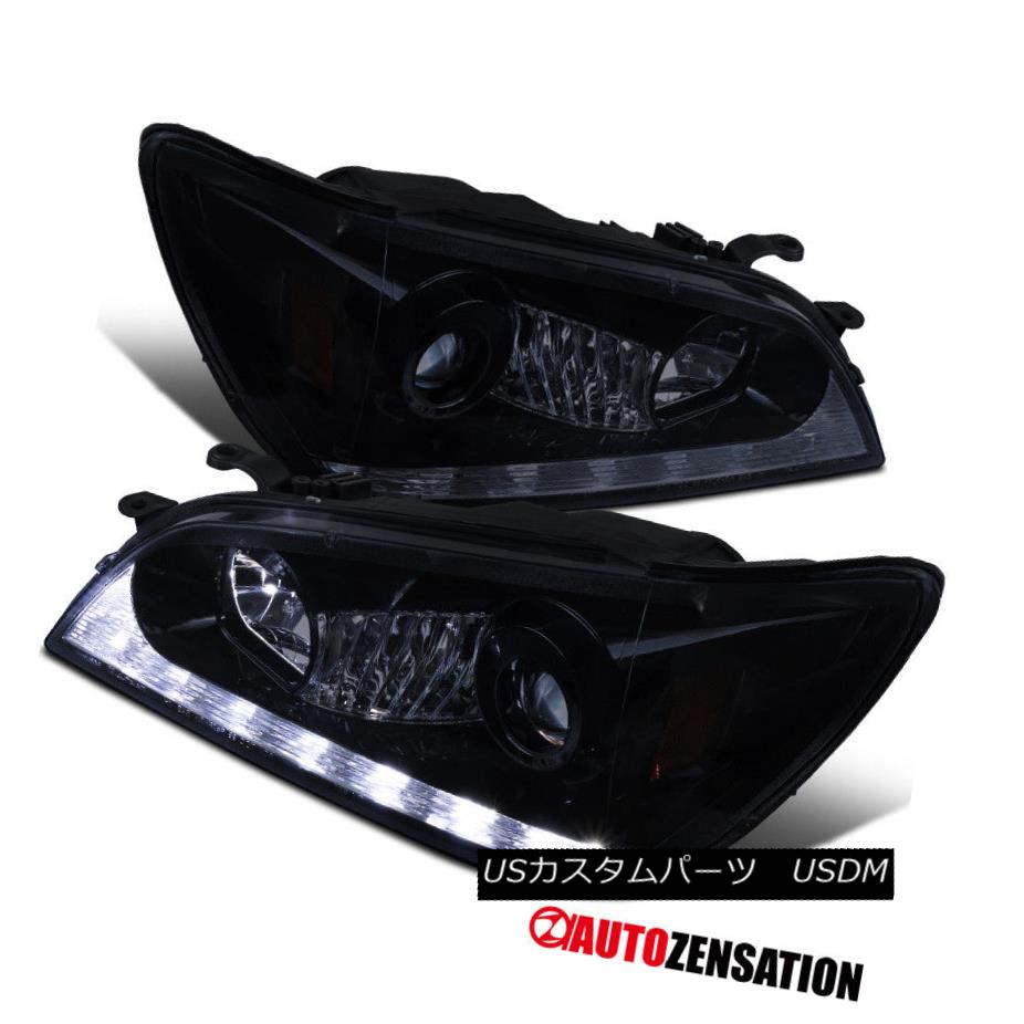 ヘッドライト 2001-2005 Lexus IS300 Glossy Black LED DRL Strip Projector Headlights Smoke Lens 2001-2005レクサスIS300光沢のある黒色LED DRLストリッププロジェクターヘッドライトスモークレンズ