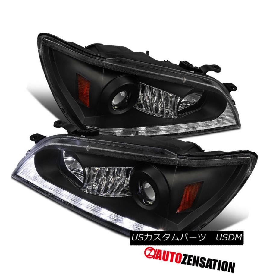 ヘッドライト 2001-2005 Lexus IS300 Black Clear LED DRL Strip Projector Headlights+Bulbs 2001-2005レクサスIS300ブラッククリアLED DRLストリッププロジェクターヘッドライト+ Bul bs