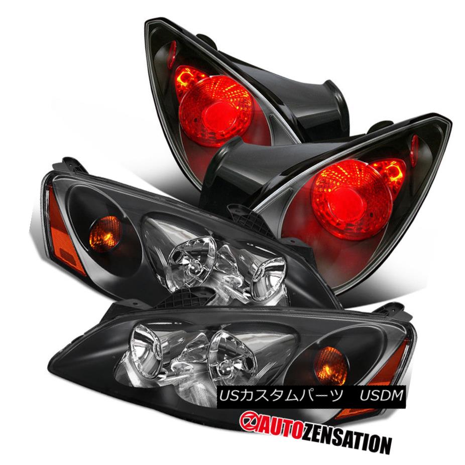 ヘッドライト 06-09 Pontiac G6 2Dr Black Headlights+Black Brake Tail Lamps Replacement Pair 06-09ポンティアックG6 2Drブラックヘッドライト+ Bla ckブレーキテールランプ交換ペア