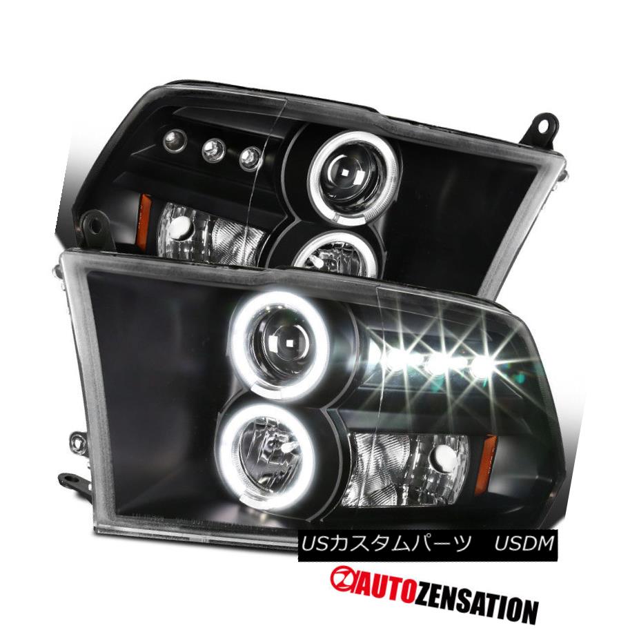 إåɥ饤 09-17 Dodge Ram Truck Black LED DRL Halo Projector Headlights 09 - 17åȥå֥åLED DRLϥץإåɥ饤