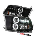 ヘッドライト 09-17 Dodge Ram Truck Black LED DRL Halo Projector Headlights 09 - 17ダッジラムトラックブラックLED DRLハロープロジェクターヘッドライト