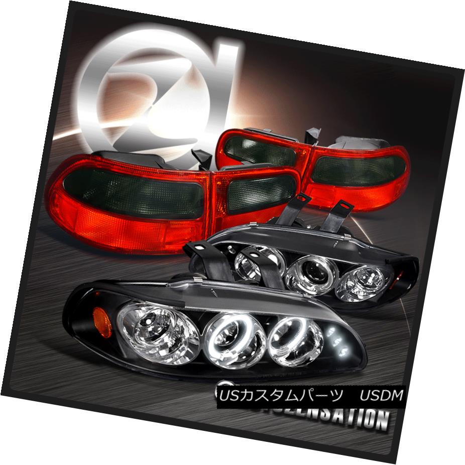For 3dr Halo 車用品 Halo Black 92 95 ライト ランプ Headlights Red ヘッドライト Led Civic Projector Lamps Smoke Tail 92 95シビック3drブラックハローledプロジェクターヘッドライト レッドスモークテールランプ World倉庫 店車用品 バイク用品 車用品