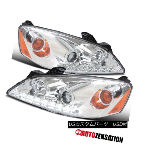 ヘッドライト 2005-2010 Pondiac G6 Chrome LED DRL Clear Lens Projector Headlights Head Lamps 2005-2010ポンティアックG6クロームLED DRLクリアレンズプロジェクターヘッドライトヘッドランプ