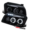 ヘッドライト 05-07 Dodge Magnum Glossy Black Smoke Lens Dual Halo LED Projector Headlights 05-07ダッジマグナム光沢ブラックスモークレンズデュアルハローLEDプロジェクターヘッドライト