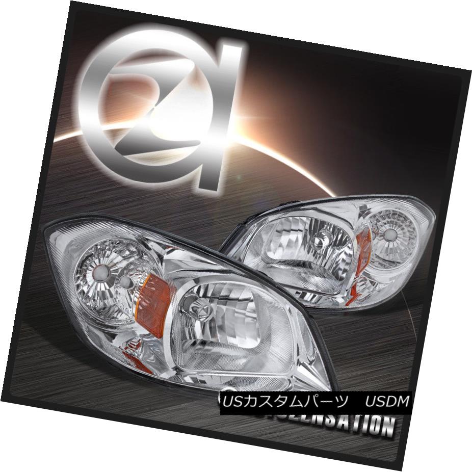 ヘッドライト 05-10 Chevy Cobalt 05-06 Pontiac Pursuit 07-09 G5 Chrome Clear Lens Headlights 05-10シボレーコバルト05-06ポンティアック追求07-09 G5クロームクリアレンズヘッドライト