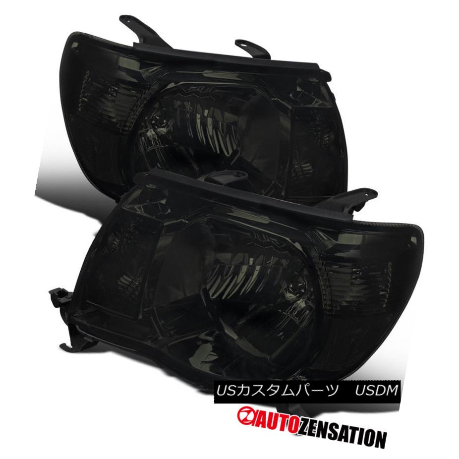 ヘッドライト For 05-11 Toyota Tacoma Smoke Crystal Headlights Style LH RH 05-11トヨタタコマスモーククリスタルヘッドライトスタイルLH RH