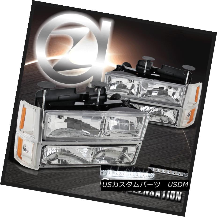 ヘッドライト 94-98 C10 Sierra Yukon Chrome Headlight+Corner Bumper Lamp+6-LED Bumper Fog Lamp 94-98 C10 Sierra Yukonクロームヘッドライト+トウモロコシ erバンパーランプ+ 6-LEDバンパーフォグランプ