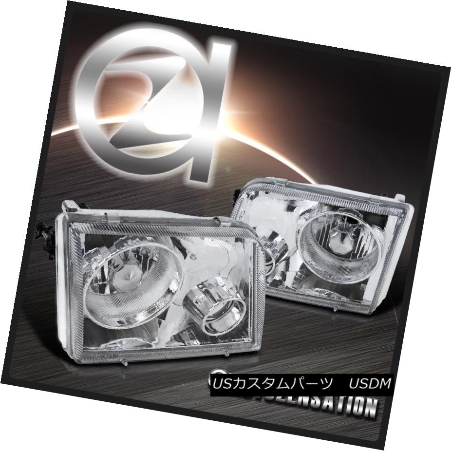 ヘッドライト 93-97 Ford Ranger Chrome Clear Crystal Projector Headlights 93-97フォードレンジャークロームクリアクリスタルプロジェクターヘッドライト