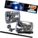 ヘッドライト Fits: Sealed Beam Projector Headlights Lamps 6 InchX4 Inch H4 + Bi-Xenon ...