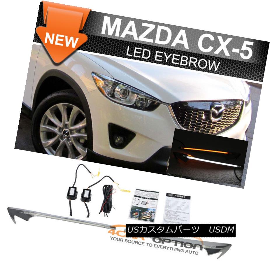 ヘッドライト Fits 10-13 Mazda CX-5 LED Eyebrow DRL Headlight Turn Signal マツダCX-5 LED眉毛DRLヘ..