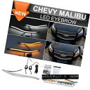 ヘッドライト Fits 13-15 Chevy Malibu LED Eyebrow DRL Headlight Turn Signal 13-15シェビーマリ...
