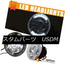 ヘッドライト Fits: Round H4 Bulbs 5 3 4 Inch 5.75 Inch Clear LED Projector Headlights ...