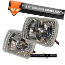 ヘッドライト 7X6 LED Square Headlights Head Lamps Clear Diamond WithH4 Bulbs Pair For ...