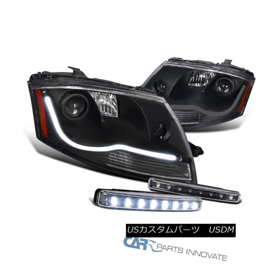 ヘッドライト Fit 99-06 Audi TT Black LED DRL Projector Headlights+8-LED Bumper Fog Lamps Pair フィット99-06 Audi TTブラックLED DRLプロジェクターヘッドライト+ 8-L EDバンパーフォグランプペア