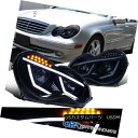 スモークヘッド 43 ヘッドライト 01-07 Benz W203 C-Class Glossy Black LED Projector Headlights S