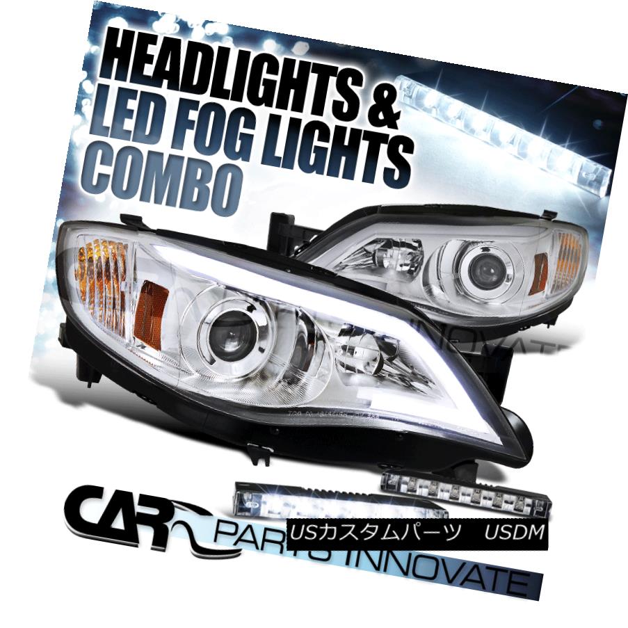 ヘッドライト Fit 08-11 Impreza OutBack Sport 08-14 WRX Clear Projector Headlights+6-LED DRL フィット08-11インプレッサアウトバックスポーツ08-14 WRXクリアプロジェクターヘッドライト+ 6-L ED DRL