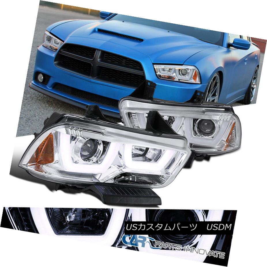 ヘッドライト 11-14 Dodge Charger Chrome "Iced LED Halo" DRL Projector Headlights Headlamps 11-14 Dodge Charger Chrome「Iced LED Halo」DRLプロジェクターヘッドライトヘッドランプ