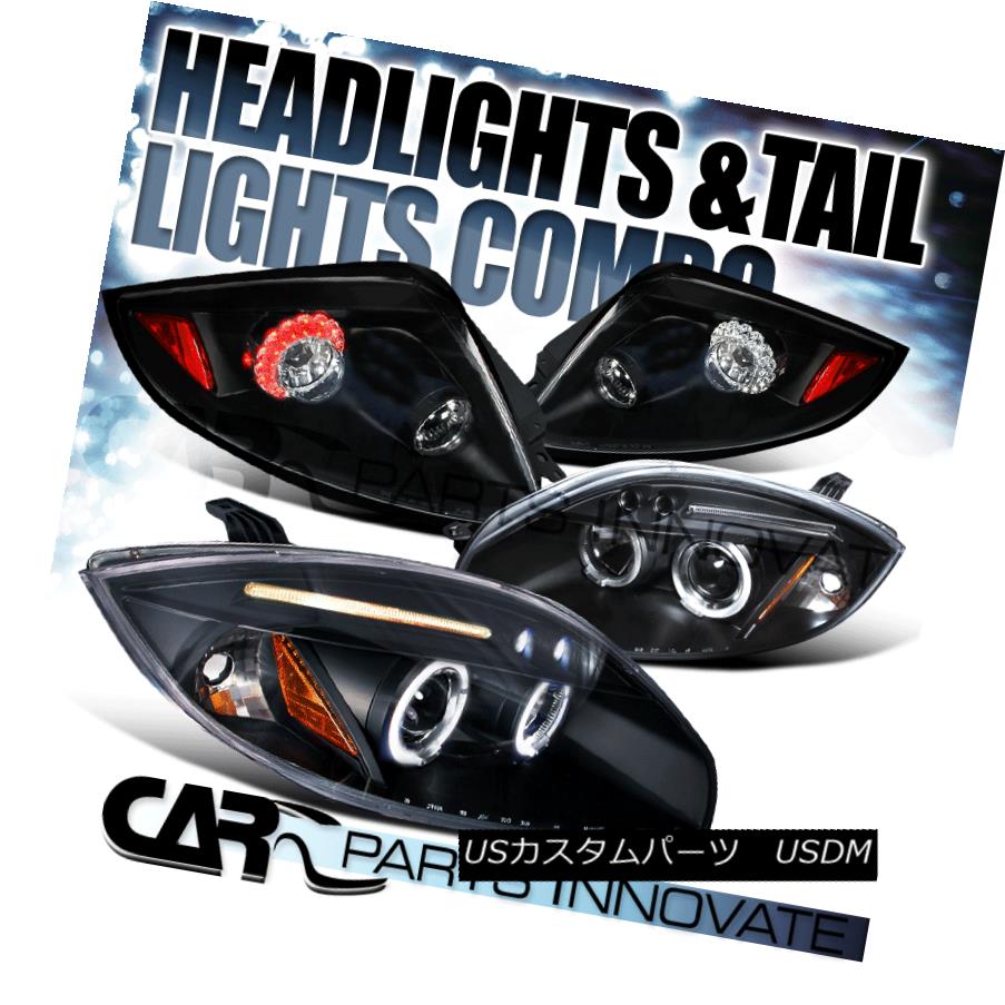 ヘッドライト Mitsubishi 06-11 Eclipse Black Halo Projector Headlights+LED Tail Brake Lamps 三菱06-11 Eclipseブラックハロープロジェクターヘッドライト+ LEDテールブレーキランプ