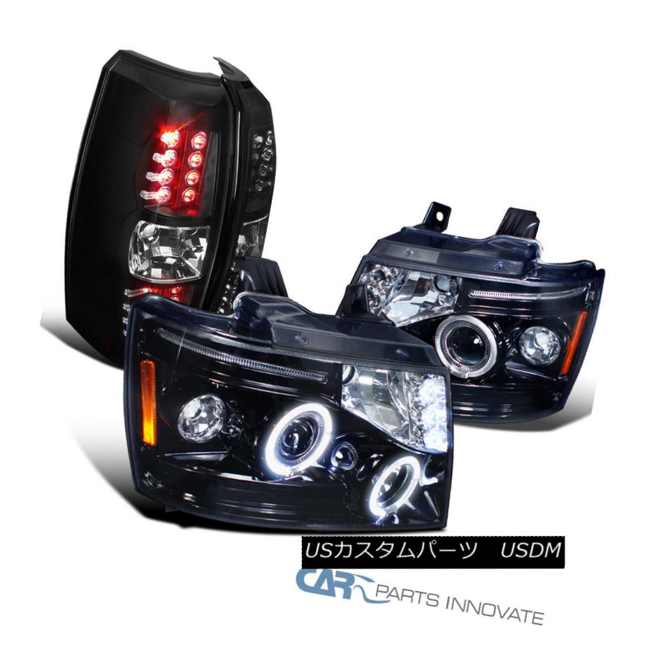 ヘッドライト 07-12 Chevy Avalanche Smoke LED Halo Projector Headlights+Black LED Tail Lights 07-12 Chevy Avalanche Smoke LEDハロープロジェクターヘッドライト+ Bla ck LEDテールライト