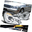 ヘッドライト Mercedes 01-07 Benz W203 C-Class Clear LED DRL & Signal Projector Headlights メルセデス01-07ベンツW203 CクラスクリアLED DRL＆amp; シグナルプロジェクターヘッドライト
