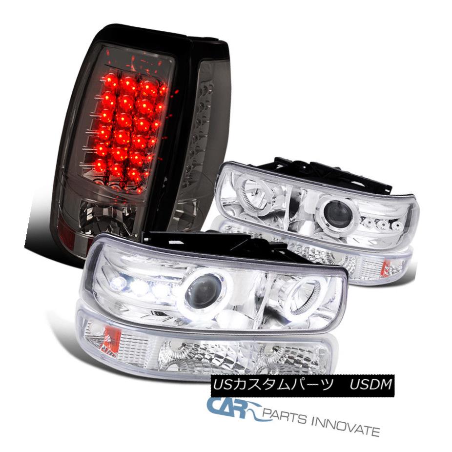 إåɥ饤 99-02 Silverado Clear Projector Headlights+Bumper w/ Signal+Smoke LED Tail Lamps 99-02륨ɥꥢץإåɥ饤+֡ /⡼LEDơ
