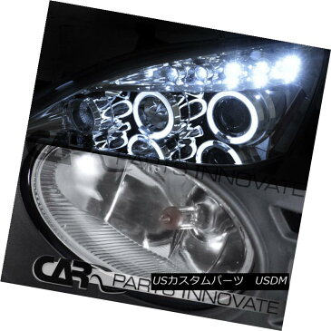 ヘッドライト Fit 03-05 Accord 2Dr Clear Halo LED Projector Headlights+Clear Fog Bumper Lamps フィット03-05 Accord 2Dr Clear Halo LEDプロジェクターヘッドライト+ Cle ar Fogバンパーランプ