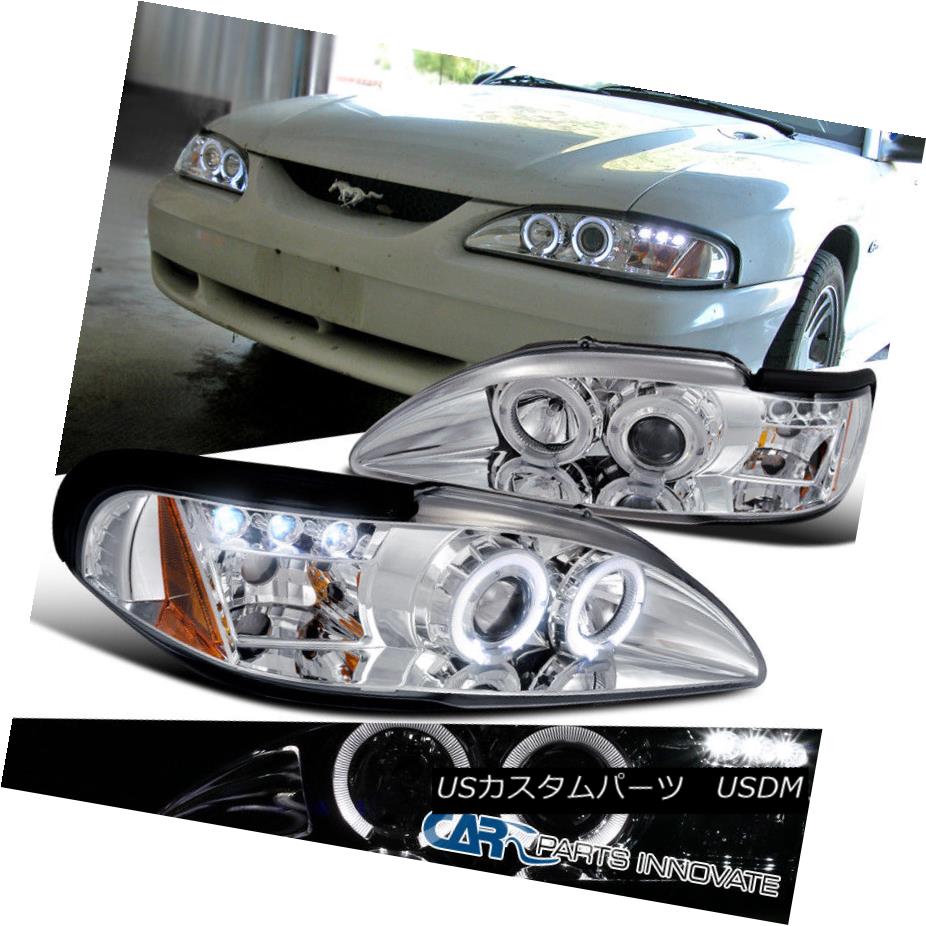 إåɥ饤 Ford 94-98 Mustang Cobra GT LED Halo Projector Headlights Lamp Chrome ե94-98ޥ󥰥֥GT LEDϥץإåɥ饤ȥץ