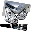 ヘッドライト For 2005-2006 Infiniti G35 4Dr Sedan Chrome SMD LED Halo Projector Headlights 2005-2006インフィニティG35 4DrセダンクロムSMD LEDハロープロジェクターヘッドライト用 1