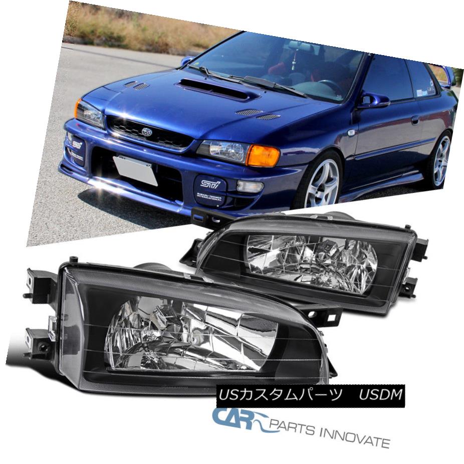 ヘッドライト For 1995-2001 Subaru Impreza Black Diamond Headlights Driving Lamps Left+Right 1995?2001年スバルインプレッサブラックダイヤモンドヘッドライト