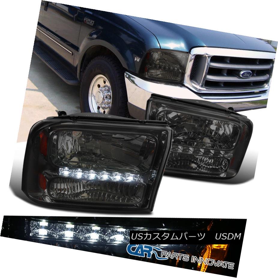 ヘッドライト Ford 99-04 F250/F350 Superduty 00-04 Excursion Smoke 1PC Headlights+SMD LED DRL Ford 99-04 F250 / F350 Superduty 00-04エクスカーション煙1PCヘッドライト+ SMD LED DRL