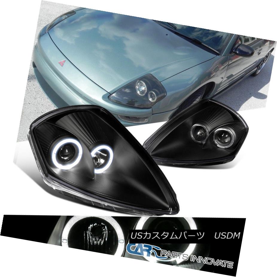 ヘッドライト JDM Black 2000-2005 Eclipse Dual Halo Ring Projector Headlights Head Lamps Pair JDMブラック2000-2005 Eclipseデュアルハローリングプロジェクターヘッドライトヘッドランプペア