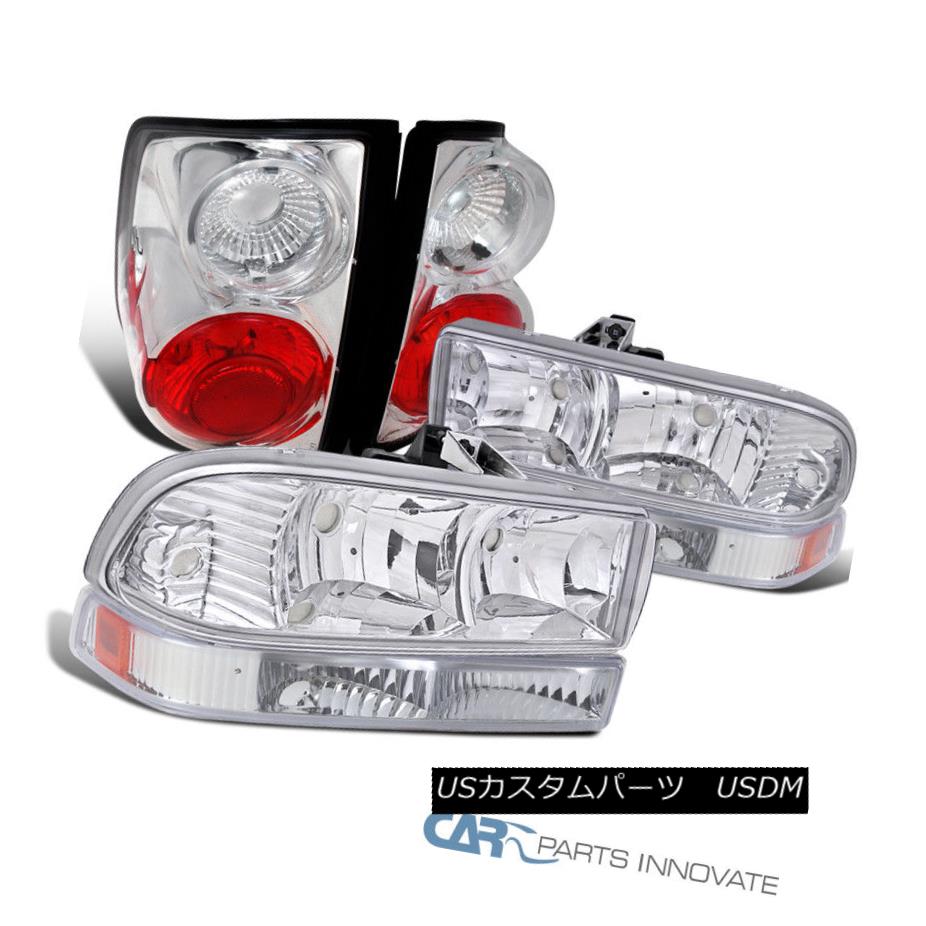 ヘッドライト Chevy 98-04 S10 Pickup Clear Headlights Headlamps+Bumper Lamps+Tail Brake Lights Chevy 98-04 S10ピックアップクリアヘッドライトヘッドランプ+バンプ erランプ+テールブレーキライト