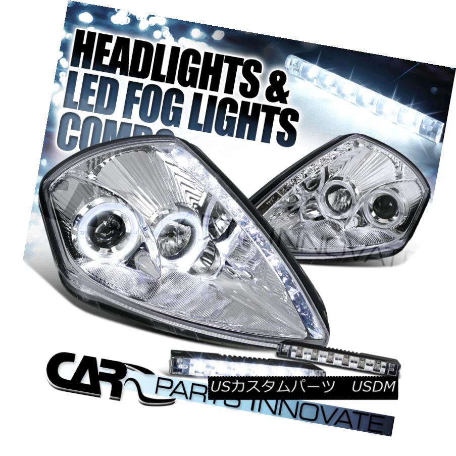 ヘッドライト 00-05 Eclipse Chrome SMD DRL Halo Projector Headlights+6-LED Fog Lamps 00-05 Eclipse Chrome SMD DRLハロープロジェクターヘッドライト+ 6-L EDフォグランプ