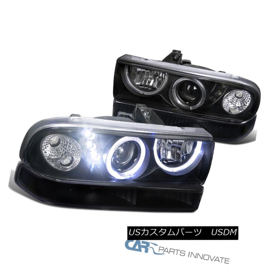 ヘッドライト 98-04 S10 Blazer Pickup Halo SMD LED Projector Headlights Black w/ Bumper Lamps 98-04 S10 BlazerピックアップHalo SMD LEDプロジェクターヘッドライトブラックバンパーランプ
