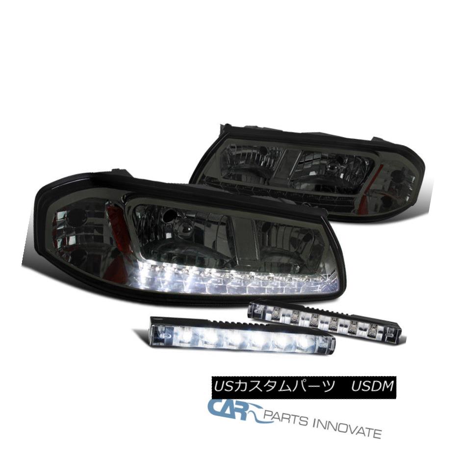 ヘッドライト 00-05 Chevy Impala Smoke Lens Tinted LED DRL Headlights+Slim 6-LED Fog Bumper 00-05シボレーインパラスモークレンズは、LED DRLヘッドライト+スリを発色します。 m-LEDフォグバンパー