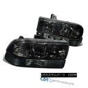 スモークヘッド 43 ヘッドライト 98-04 Chevy S10 Blazer Pickup Smoke Headlights+Bumper Lamps Rep