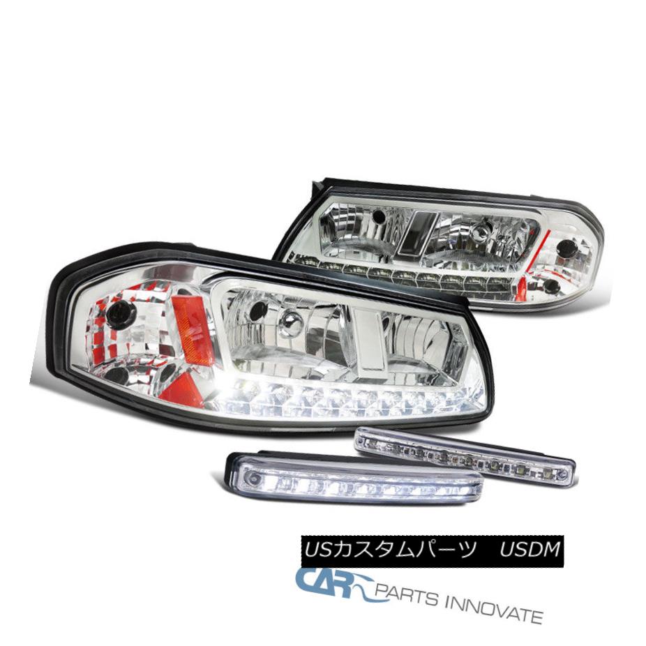 ヘッドライト Chevy 00-05 Impala Clear SMD LED DRL Headlights+8-LED Fog Lights Bumper Lamps シェビー00-05インパラクリアSMD LED DRLヘッドライト+ 8-L EDフォグライトバンパーランプ