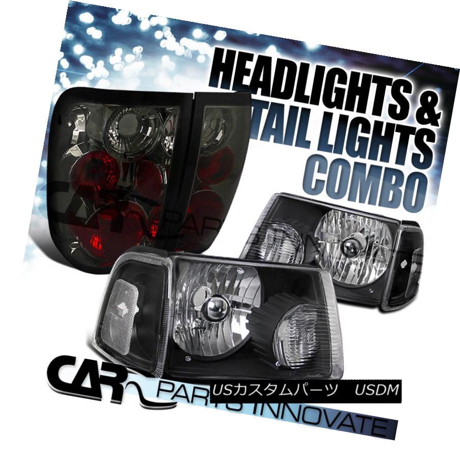 ヘッドライト 2001-2005 Ranger Black Clear Headlights+Corner Signal Lamps+Smoke Tail Lights 2001-2005レンジャーブラッククリアヘッドライト+コルク nerシグナルランプ+スモークテールライト